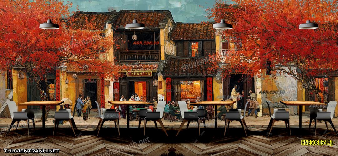 Tranh dán tường Phố cổ Hà Nội, Phố xưa - -HN250806-17p - Kết quả tìm kiếm tranh tường